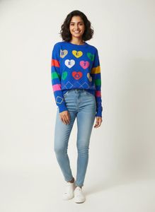 UCB Blue Heart Letter Sweater