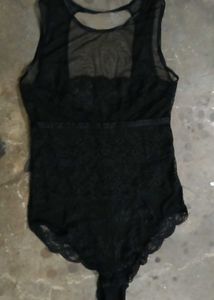 Sheer Black Lace Bodysuit