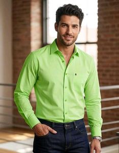 Men's Lime Green Button-Up Shirt