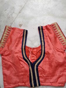 Royal Blue Saree with Floral Embroidery