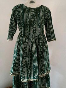 Designer Green Kurta Set with Sharara