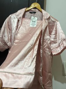 baby Pink satin  Pajama Set