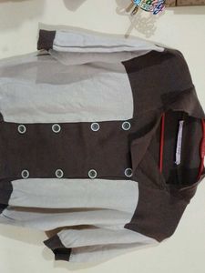 Brown Colorblocked Cardigan