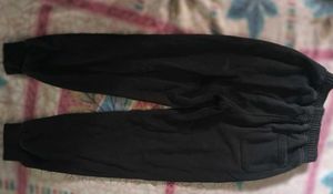 Black Jogger Pants with Bunny Print