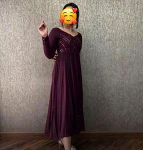 Elegant Maroon Embellished Dress