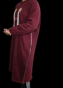 Burgundy Graphic Print T-Shirt Dress