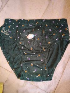 Green Floral Print Briefs