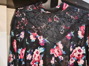 Floral Lace Sheer Blouse