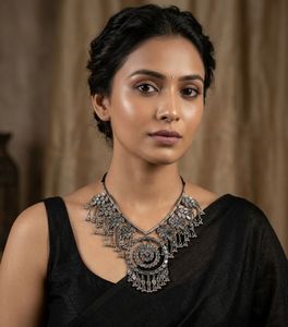 Boho Mirror Work Necklace Set