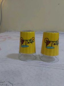Vintage Yellow Rickshaw Shot Glasses (Set of 2)
