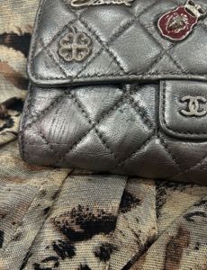 RARE Chanel Lucky Charms Silver Quilted Wallet
