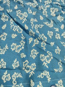 Blue Floral Print Button-Up Shirt