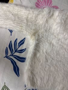 Cozy White fur crop Sweater