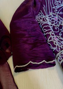 Purple Embroidered Nyra cut suit