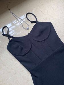 h&m Chic Black Corset Mini Dress