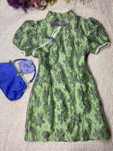 floral Jacquard Qipao Dress