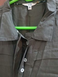 Olive Green Utility Casual Coat