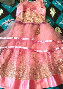 Pink Sequin Lehenga Set