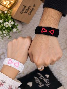 Spiderman inspired knit Couple Bracelets