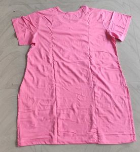 Pink Floral T-Shirt Dress