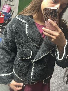 Fuzzy Black &amp; White Trim Jacket