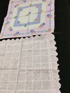 Vintage Rose &amp; Plaid Handkerchief Set combo