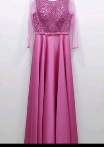 Elegant Pink Sequin &amp; Satin Gown🫰💕