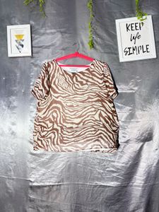 OLIVER  BLACK Sheer Zebra Print Top