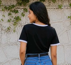 Stylish Black &amp; White Striped T-Shirt