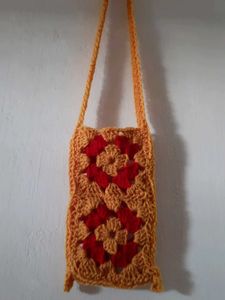 Handmade Crocheted Crossbody Bag for phone