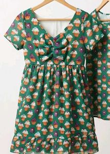 Green Cupcake Print Top
