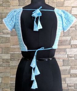 Sky Blue Chikankari Blouse fix price