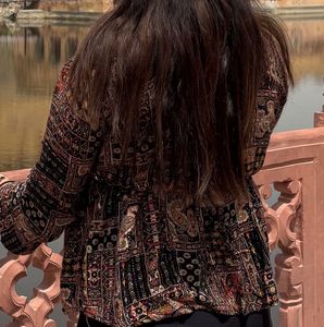 Boho Print Peplum Kurta Top