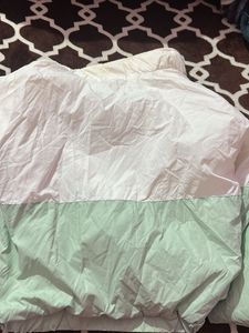 Mint Green &amp; White Bomber Jacket
