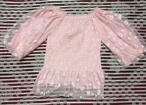 Pink Daisy Puff Sleeve Top