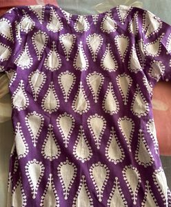 Purple Printed Body-Fit Top