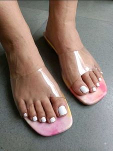 Clear Strap Square Toe Sandals