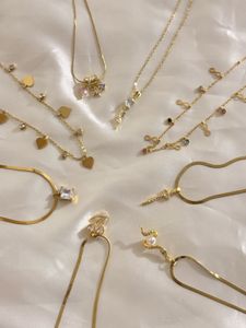 Elegant Gold Tone Necklaces Set