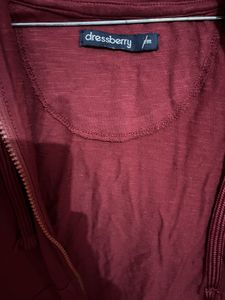 Maroon Zip-Up Hoodie