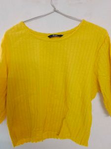 Vibrant Yellow Ribbed Top