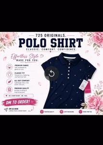 Navy Blue Printed Polo Shirts