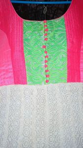 New colourful Anarkali with dupatta worn for just 2 to 3 hours