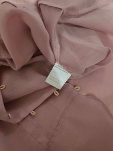 Sheer Puff Sleeve Button-Up Blouse