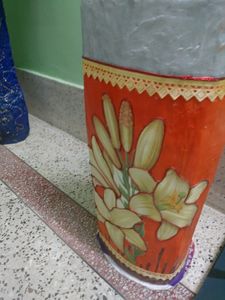 Handmade Papier Mache Vase And Handmade Paper Flowers