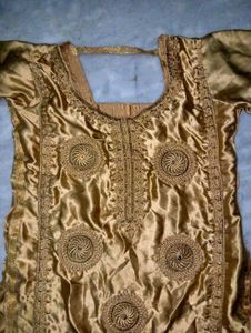Golden Embroidered Homemade Kurta