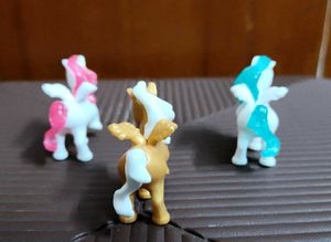 Set of 3 Cute kinder Joy Unicorn Figurines