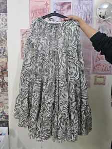 Zebra Print Ruffled Skirt