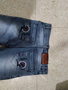 mens jeans blue and white