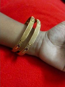 Elegant Gold Bangles with Ruby