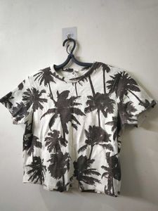 Trendy Palm Tree Print T-Shirt